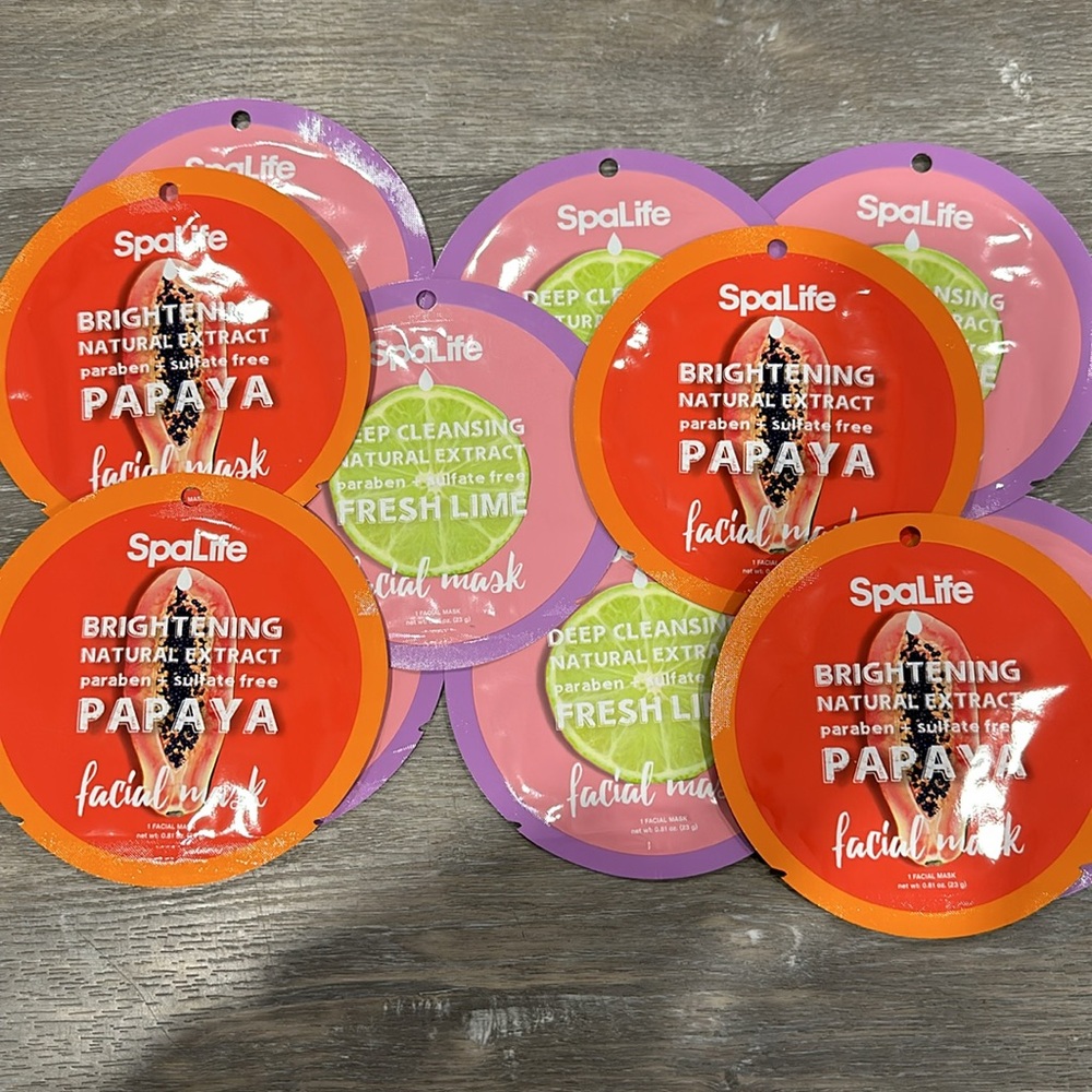 11 SpaLife Facial Masks 4 Brightening Natural Extract/7 SpaLife Deep Cleansing